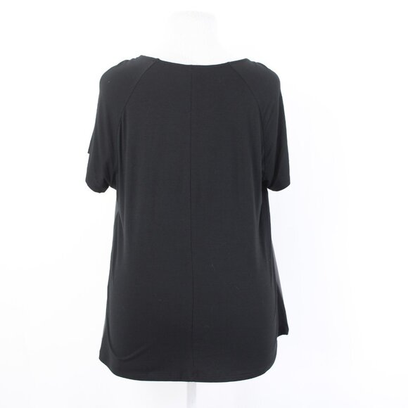 INC Top $80 Sz 2X Deep Black Faux Leather Rayon Spandex Top - Picture 5 of 12